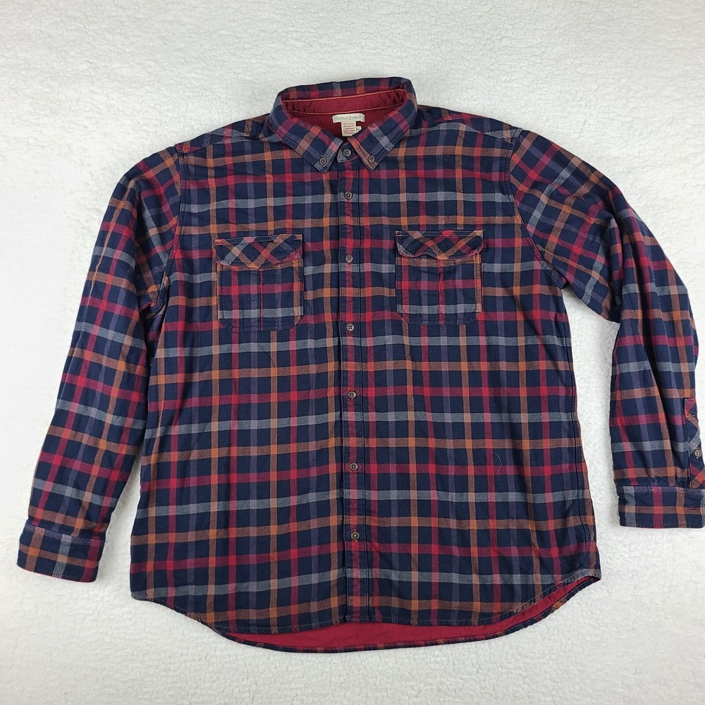Carbon2 Cobalt Shacket Shirt Mens XL Blue Red Orange Heavy Cotton Button Up Flap
